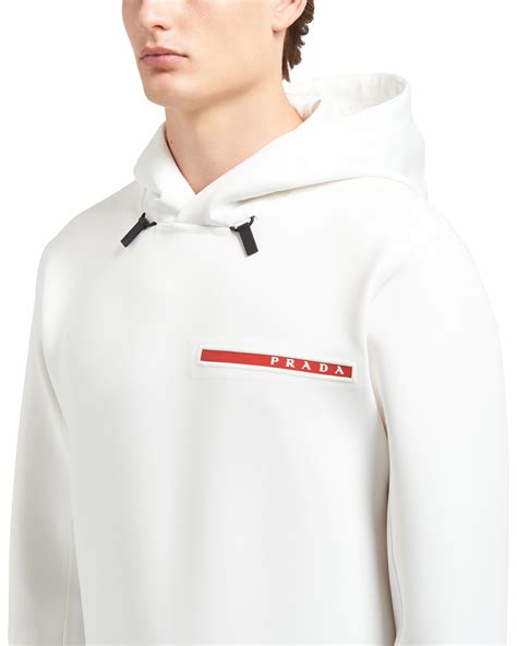 prada hoodie weiß|Prada hoodie men's.